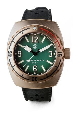 Buyalov Design A67 watch Bronze green digits
