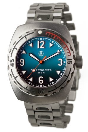 Часы Буялов Дизайн A67 Титан бирюза браслет
