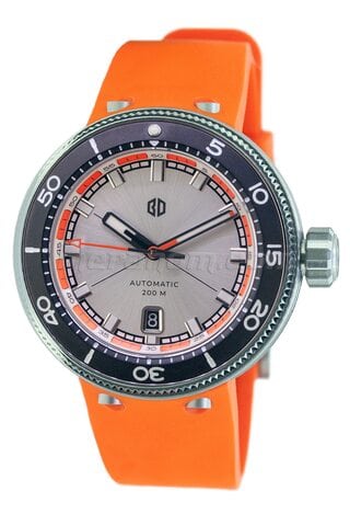 Buyalov RR03 Akula watch (silver, orange rubber strap)