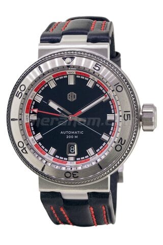 Buyalov RR03 Akula watch (black, leather strap)