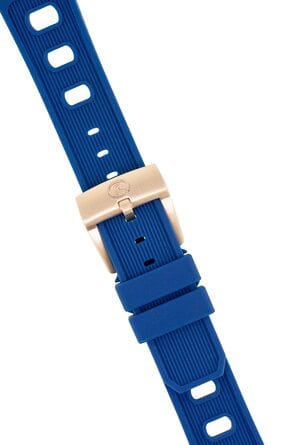 Silicon Strap 22mm Blue 1967 with bronze buckle