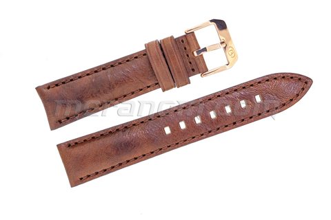 Vostok relojes Brown leather strap 20mm yellow buckle