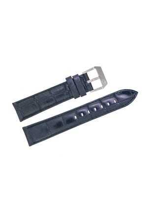 Black leather strap 20mm silver buckle