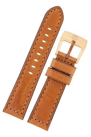 Leather strap 1967 22mm brown with bronze buckle