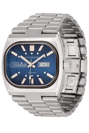 Часы наручные Слава "TV" механические с автоподзаводом серийные 3042703/100-8205