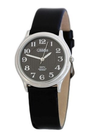 Часы наручные кварцевые "Слава" на ремне AS1467 серебро 925* 14,14гр С3842037/763